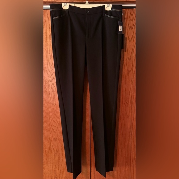 NWT NYDJ Trousers Black Lift Tuck Technology Sz 14 Knit Pants Front Pockets - Picture 1 of 16